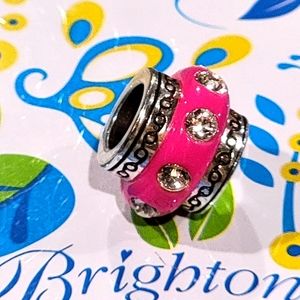 RETIRED BRIGHTON DAZZLER ROUND HOT PINK GARNET ROW CRYSTALS SPACER/BEAD
